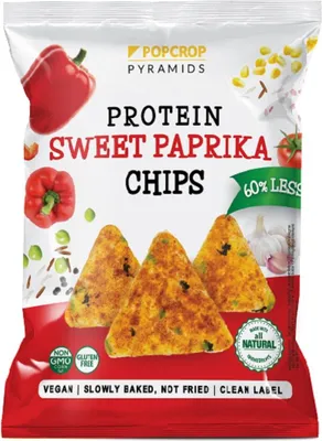 CHRUPKI PIRAMIDKI PROTEINOWE O SMAKU SŁODKIEJ PAPRYKI BEZGLUTENOWE 60 g - POPCROP