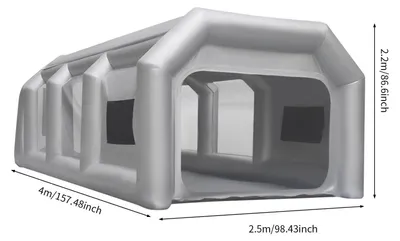 Produktbild von Aufblasbare Lackierkabine - Tragbare Sprühkabine - 4 x 2,5 x 2,2 m - Schneller Aufbau - Für Auto & Motorrad - Oxford/PVC-Plane