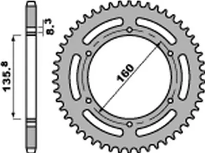 Productafbeelding van Achtertandwiel 3552 39 C45 voor BMW G310 R '16-'19 (JTR5.39) (ketting 520) (standaard -1)