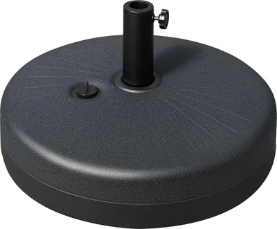 Image de Outsunny Pied de parasol rond socle de parasol base de lestage sable et eau pour parasols ? 38/48 mm acier HDPE dim. 51L x 51l x 30,5H cm noir
