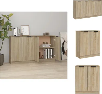 Immagine prodotto di vidaXL Credenze 2 pezzi rovere Sonoma 60x30x70 cm materiale a base di legno - Credenze