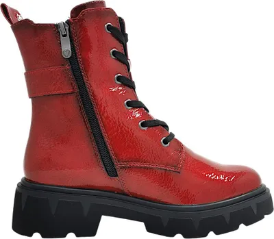 Imagen del producto de Zapatos de mujer de la marca Marco Tozzi, botines con cordones, color rojo, para uso casual