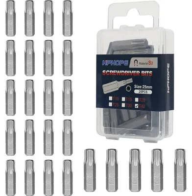 Produktbild von Torx Bits T40 25mm 25 Stück Chrom-Vanadium-Stahl 1/4 Zoll Sechskantanschluss