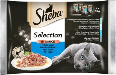 Obrázek produktu pro Sheba 4770608255725, Dospělý jedinec, Treska, Losos, Tuňák, Bílá ryba, 85 g