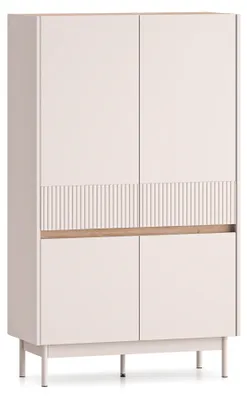 Produktbild von Selsey Dunea – Highboard 4-türig, Kaschmirgrau/Eichenholzoptik, 92 cm