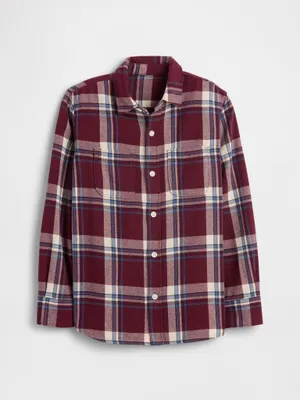 Produktbild von Gap Herren Langarm Flanellhemd Rot aus 100% Baumwolle, gerader Schnitt, XL