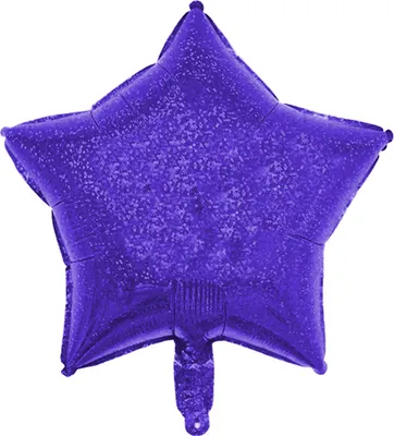 Image de Ballon en plastique étoile, bleu (scintillant), environ 45 cm