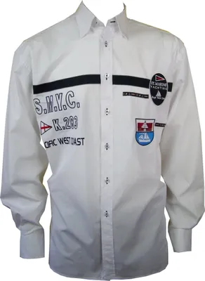 Produktbild von Designer Hemd von St. George Yachting in Weiß/Marineblau SGY12184 L