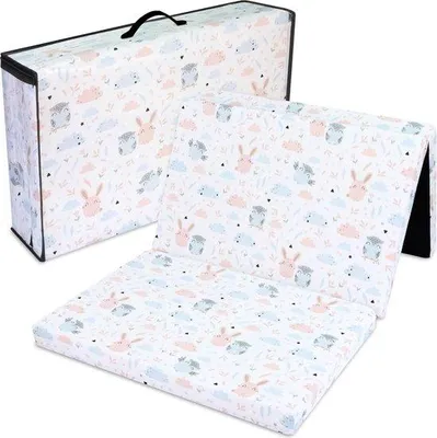 Image de Matelas de lit pliable 60x120 avec housse en velours - matelas pour enfants et bébés, rembourré