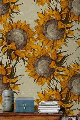 Produktbild von Coloray Fototapete 152x104 cm Latextapete Magicstick - Retro Sunflowersful Field Flora