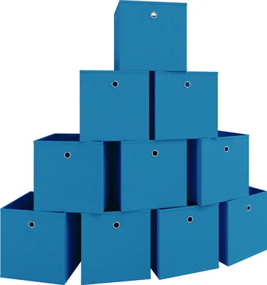 Produktbild von VCM 10er Set Faltbox | Klappbox Stoff Kiste | Faltschachtel | Maße ca. H. 28 x B. 27 x T. 27 cm | Regalbox - Boxas