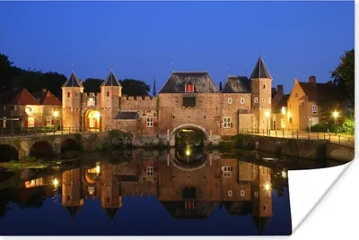 Produktbild von MuchoWow® Poster Tor - Nacht - Amersfoort 90x60 cm - Schlafzimmer