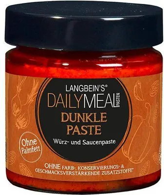 Produktbild von Langbein's Daily Meal Dunkle Paste 180 G Glas Vegan Glutenfrei Kräftig tomatig-würzig