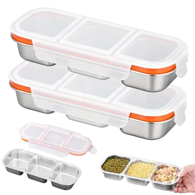 Productafbeelding van Solidchoice - RVS Snackbox met 3 Compartimenten
