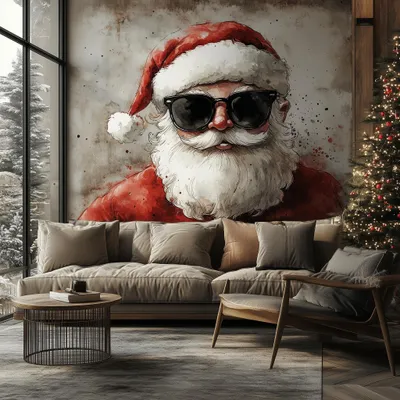 rustikaler Weihnachtsmann – Decords Wandtattoo, Produktansicht 1