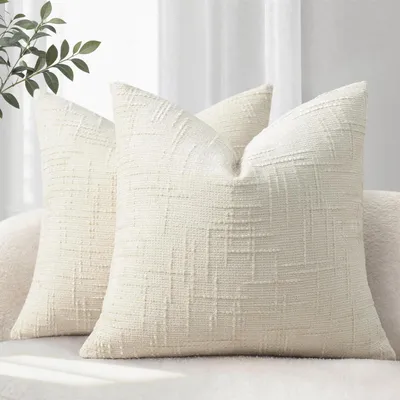 Zdjęcie produktu dla Zestaw 2 poszewek na poduszki, 50x50 cm, materiał: welur, kolor: beżowy