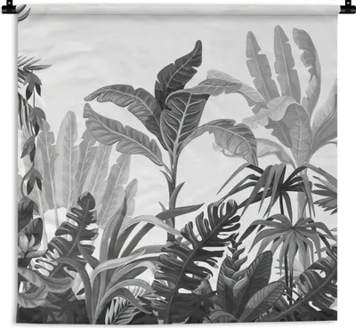 Produktbild von MuchoWow® Wandteppich Wandbehang Dschungel - Blätter - Pflanzen 120x120 cm Tapisserie Dekoration Wandtuch - Modern - Baumwollgewebe