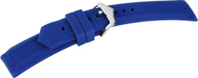 Produktbild von Silikon-Uhrenarmband, blau, Dornschieße, 12 mm - 28 mm