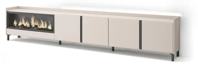 Produktbild von TV-Möbel Holzeffekt beige 315x35x61cm Kamin mit Feuereffekt XXL