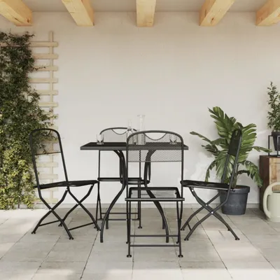 Produktbild von Möbel 5-tlg. Garten-Essgruppe Anthrazit Streckgitter - Gartenmöbelgarnituren 3211810