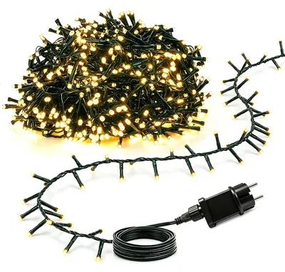 LED-Cluster-Lichtkette 8 m, 400 warmweiße LEDs, IP44