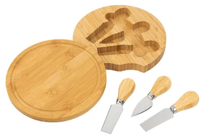 Immagine prodotto di Tagliere per formaggi in bambù con 3 coltelli da formaggio