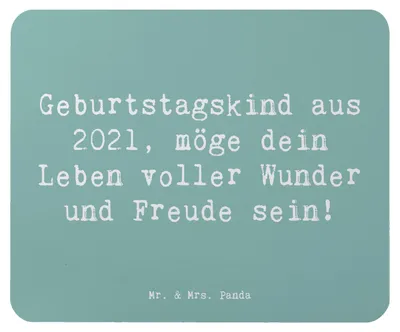 Produktbild von Mr. & Mrs. Panda Mauspad Spruch 2021 Geburtstag - Meeresbrise - Geschenk, Mouse Pad, Familie, Geburtstagswünsche, Alter, Freude, gummi, Geburtstagsgeschenk, Lebensfreude