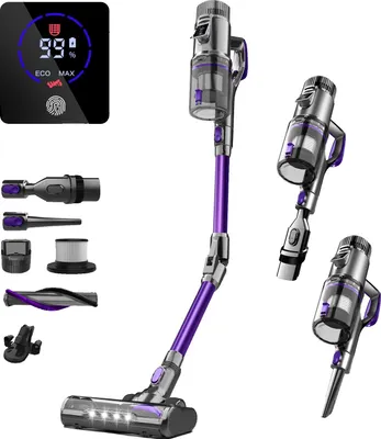 Obrázek produktu pro Akumulátorový vysavač, výkonný motor 500 W, doba provozu 80 minut, HEPA filtr, LILA, EU