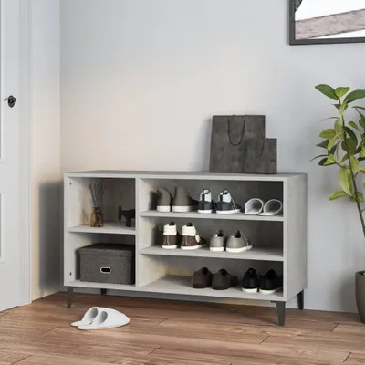 Immagine prodotto di vidaXL Portascarpe grigio cemento 102x36x60 cm materiale a base di legno