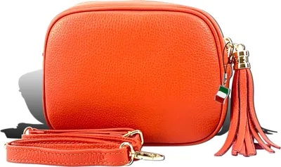 Obrázok produktu pre Dámska taška cez rameno Florence, oranžová, kožená, rozmery 21 x 6 x 16 cm, D2OTF811O