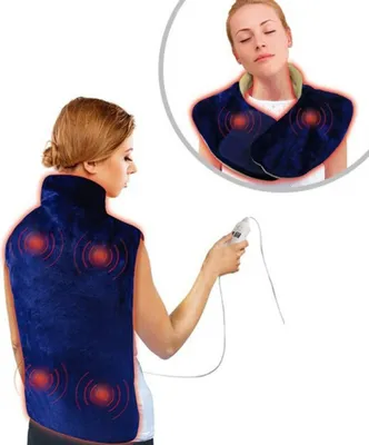 Produktbild von Backnetix Wrap - Thermal elektrische Heizdecke mit Massage für Rücken, Schulter, Nacken Heizkissen, Wärmekissen, Wärmedecke, Größe S/M