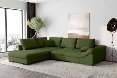 Produktbild von 99rooms Terra Ecksofa Strukturstoff NEVE Khaki Links ohne Schlaffunktion