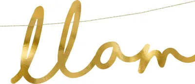 Produktbild von Lama-Banner – Lalala Lama, Gold, 12,5 x 82 cm