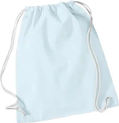 Produktbild von Westford Mill W110 | Baumwoll Gymsac / Turnbeutel | 37 x 46 cm - Farbe: Pastel Blue/White - Größe: 37 x 46 cm