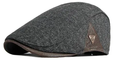 Productafbeelding van Heren pet, verstelbaar, model newsboy, grijs, polyester en katoen, maat M-L