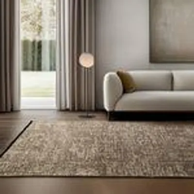 Produktbild von Moderner Boho Teppich, Vintage Design & Komfort aus Chenille für Wohnzimmer, Schlafzimmer, Büro & Küche, Größe: 160 x 230 cm, Farbe: Beige