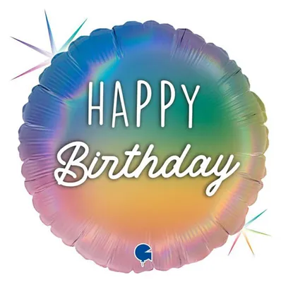 Produktbild von 18"/Ø46cm Folienballon "Happy Birthday" Regenbogen