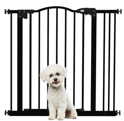 Imagen del producto de Barrera para Perros con Ancho Ajustable 74-87 cm Barrera de Seguridad para Perros con 1 Extensión Negro