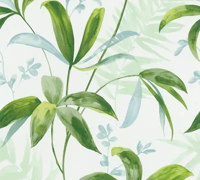 Produktbild von Architects Paper Dschungeltapete Jungle Chic Palmentapete Vliestapete grün weiß 10,05 m x 0,53 m