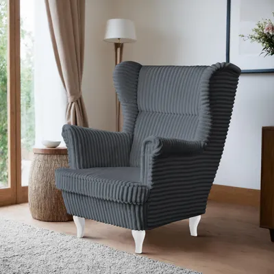 Produktbild von Sessel Moderner, bequemer, weicher, eleganter Sessel FELIX Farbe: Hellbeige(Tilia90)/ Beine:weiß