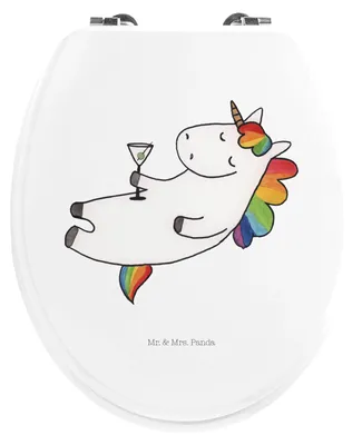 Produktbild von Mr. & Mrs. Panda WC Brille Einhorn Cocktail - Weiß - Geschenk, Deko, Klo-Deckel, Cuba Libre, Deckel, WC-Sitz, klo, Sitz, Caipirinha, Spruch, Geburtstag, Spaß