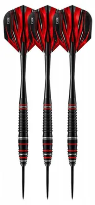 Obrázok produktu pre Harrows - šípky, zliatina, ohnivo červená, balenie po 3 ks PP2672 (21 g) (čierna/červená)