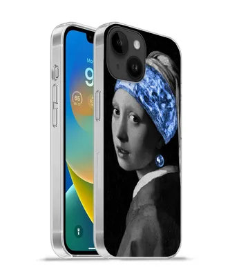 Produktbild von MuchoWow® Handyhülle Schutzhülle Hülle für Apple iPhone 14 - Softcase Mädchen mit einem Perlenohrring - Vermeer - Blau Silikon Softcase Handy Hülle - Mobiltelefonhülle