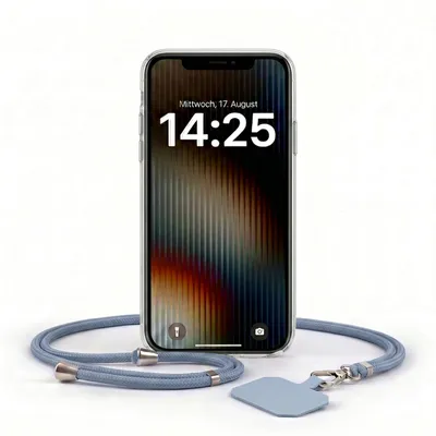 Produktbild von Handyhülle für Apple iPhone 11 mit Handykette Band in Lavendelblau Blau Kordel Hülle Case Schutzhülle Transparent
