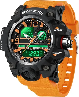 Produktbild von Militär Herren Armbanduhr Analog Digital Sportuhr 5ATM Wasserdicht mit Wecker, Datum, LED, Stoppuhr, 12/24H Anzeige, Silikonarmband, Outdoor Uhr