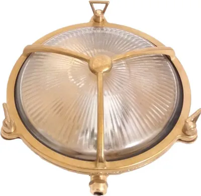 Produktbild von Wandlampe Messing rund IP64 Außenbereich Maritim wetterfest KARPAHTOS Bootslampen Aussen Haus Haustür