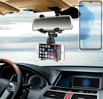 Produktbild von K-S-Trade Smartphone Halterung kompatibel mit Doogee N55 Plus Rückspiegel Halterung schwarz Auto Halterung KFZ Halter