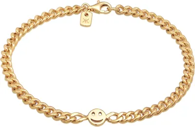 Produktbild von Herren Armband klassische Rundpanzer-Kettengliederung mit Smiling-Face-Anhänger