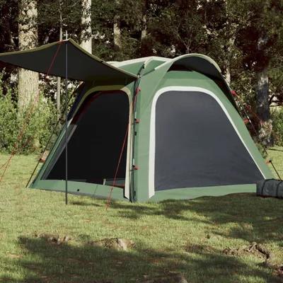 Produktbild von Campingzelt für 4 Personen, grünes Campingzelt mit Campingzubehör, 240x221x160 cm, 185T-Taft