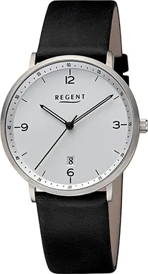 Produktbild von Regent Herren Uhr Leder Armbanduhr Lederarmband Analog schwarz D2URF1531